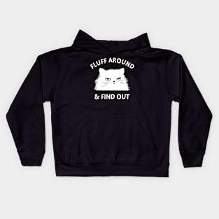 Fluff Around Sarcastic Cat Lady Quote Humor Kids Hoodie